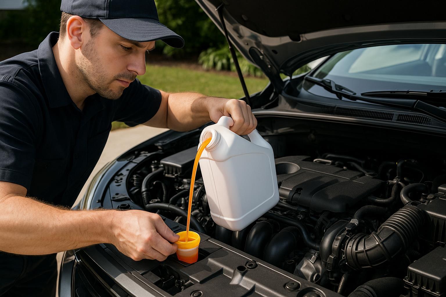 Coolant reservoir in an engine bay